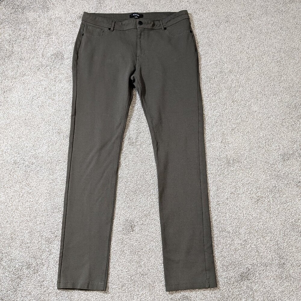 ACTIVE USA Olive/Army Green Stretchy Mid-Rise Synthetic Jeggings Pants; Size 2XL